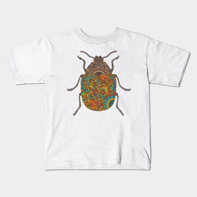 Colorful beetle Kids T-Shirt by Valentina Harper